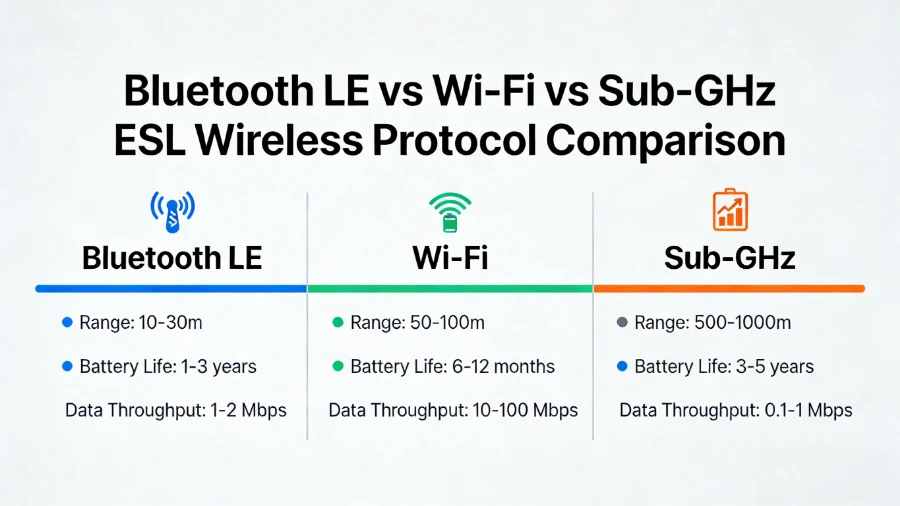 Bluetooth vs Wi-Fi vs Sub-GHz Rafræn hillumerki